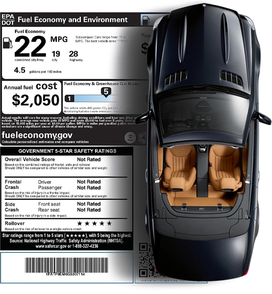 Window sticker with factory options - bidcars